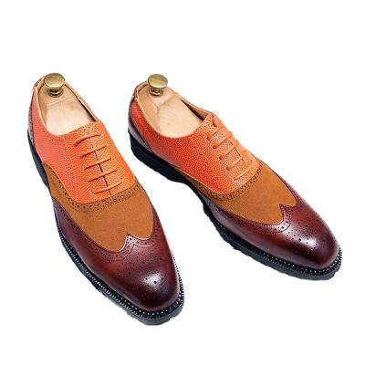 China Hot Sale Retro Color Matching Men's Fashion Durable Super Quality Men's Stylish Shoes Leather Trim Shoes for sale