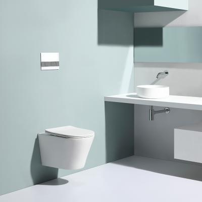 China Concealed Cistern Luxury Wall Hung Toilet Ceramic Rimless WC Wall Hung Toilet for sale