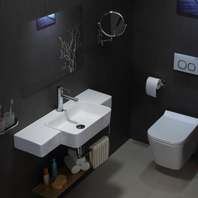 China Modern Classic Design Solid Outdoor Bathroom Ceramic Hand Wash Wall Hung Basin for sale