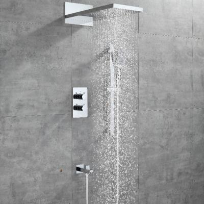 China With Rainfall Luxury Durable Shower Head Shower Sliding Bar Bathroom Shower Set Wall Mounted for sale