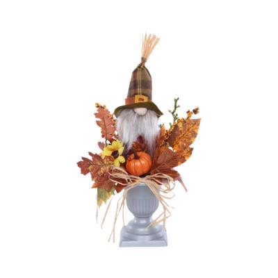 China Waterproof+Eco-friendly Thanksgiving Autumn Gnome Plush Toy It's Swedish Autumn Pumpkin Sign Home Decor Gnome Decor Table Decorations for sale