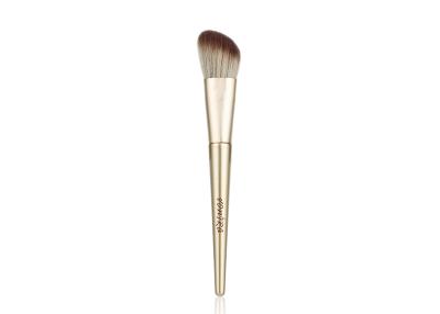 China Vonira Beauty Studio Makeup Angled Blush Brush Contour Cheek Brush With Golden Aluminum Ferrule Birch Wooden Handle for sale