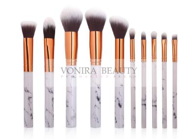 China 10 PCS Beautiful Marble Makeup Brush Kit With Rose Gold Ferrule for sale