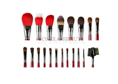 Chine Le maquillage ultra doux magnifique balaye des brosses de cheveux de poney de sable de la chèvre 20Pcs avec la poignée rouge brillante à vendre