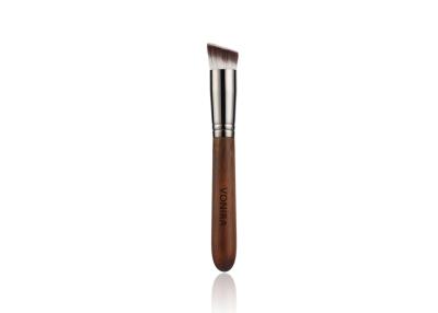 China Vegan Synthetic Hair Slanted Head Dense Foundation Brush For Artist Academy Makeup for sale