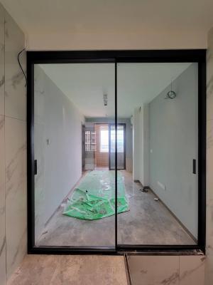 China Black Aluminium Sliding Doors Single / Double / Triple / Laminated / Low-E Glass for sale