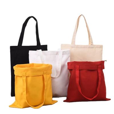 China Yellow Red Black White Eco Cotton Logo Lunch Sublimation Printing Blank Canvas Folding Tote Shoulder Shopper Bag for sale