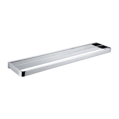 China Towel Rail Towel Rail Heater Wall Mounted Bathroom Accessory OEM Style Surface Finish Hotel Chrome Rod Double Towel Bar Brass for sale