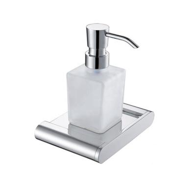 China Foam Soap Dispenser Bathroom Manual Bottles Soap Liquid Glass Dispenser With Brass Metal Holder Washing Room Soap Dispenser Holder WY86006CP for sale