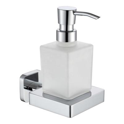 China Suitable Wall Mounted Foam Soap Dispenser Hotel Bathroom Foam Soap Dispenser Holder Chrome Color Modern Glass Liquid Soap Holder WY76006CP for sale