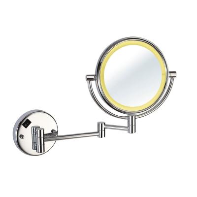 China Hot Selling Popular Design Magnifying Bathroom LED Mirror With Side Lighting Bath Makeup Wall Mounted Mirror for sale