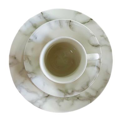 China Viable Color Porcelain Ceramic Marble Dinner Set for sale