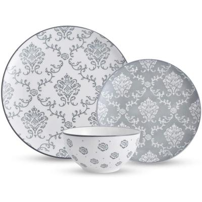 China 18 Sustainable Kitchen Pieces of Luxury Contemporary Dinnerware Set, Dishes, Dishes, Bowls, Service for 6, Porcelain Dinnerware Sets for sale