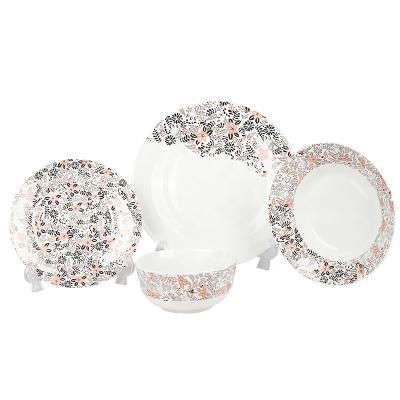 China 16 PIECES PORCELAIN SUSTAINABLE DINNER SET WITH DECAL FLOWER DESIGN for sale