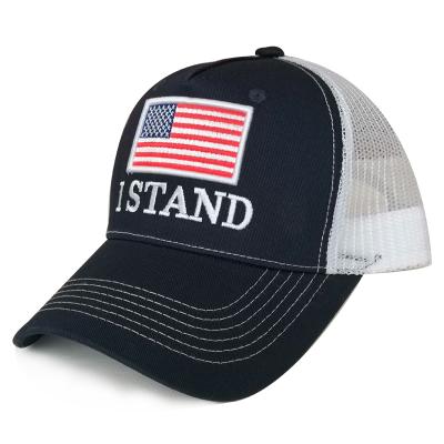 China COMMON Quality Trucker Hat Custom Embroidered Trucker Hats I Represent The Flag Trucker Hat for sale