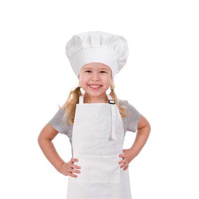 China Cooking Drinks/Food Kids Apron And Chef Hat White Kids Apron Set Kids Chef Set for sale