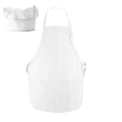 China White Color Cotton Drinks/Food Kids Cooking Set Kids Apron And Chef Hat Cheap Price Unisex Children Cooking Cooking Set for sale