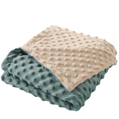 China Wearable Blanket Minky Dot Baby Blanket Blank Polar Double Layer Shear Breathable Minky Throw Blanket for sale