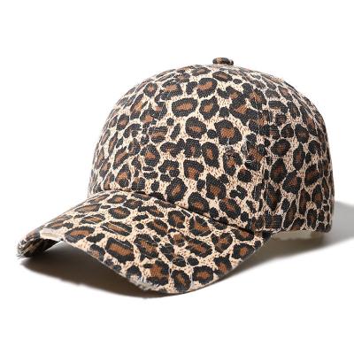 China Fashion COMMON Unisex Baseball Cap Custom Your Logo Women Leopard Print Baseball Hats for sale