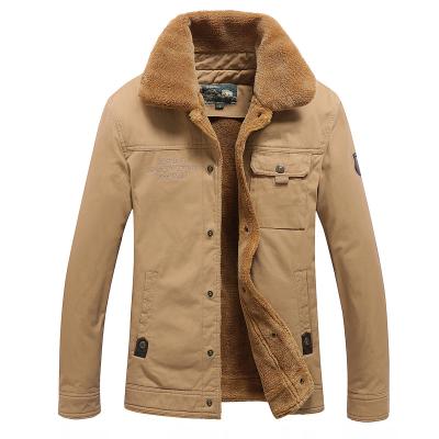 China Large Size Sustainable Vintage Mens 100% Cotton Fleece Coat Casual Lapel Jacket Warm for sale