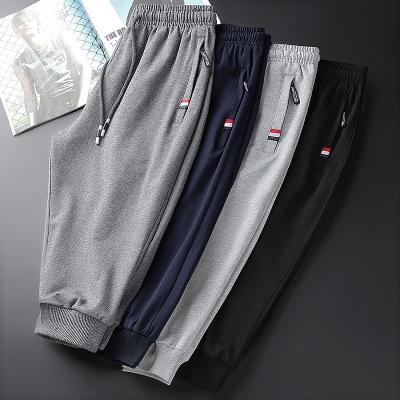 China 2021 New Men's High Quality Anti-pilling Softness Elastic Beam Foot Pants Casual Cropped Pants for sale