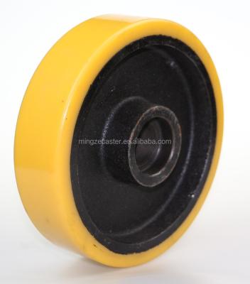 China Polyurethane On Cast European Type Heavy Duty Polyurethane On Cast Wheel For Caster for sale