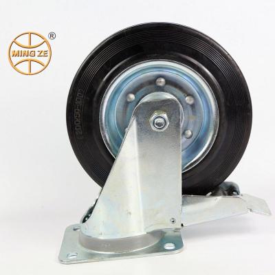 China Factory Total Solid Brake 6inch Screw Rubber Caster Wheels for sale