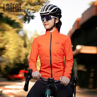 China LAMEDA Breathable 3 Layers High Womens Winter Elastic Windproof Cropped Cycling Jacket for sale