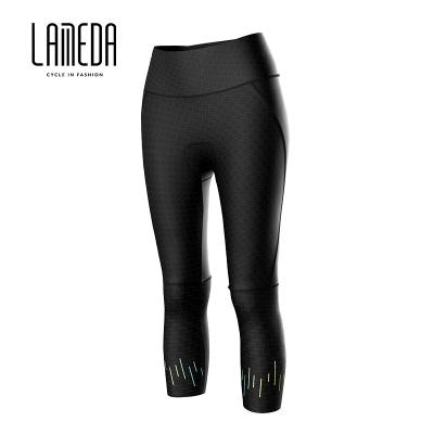 China LAMEDA Antibacterial Lightweight 3/4 Padded Padded Bike Girl Cycle Tights Women Cycling Pants for sale