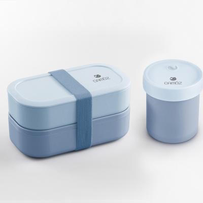 China Microwavable Lunch Box With Soup Cup Printing Set Customized Bento Lunch Box Drinking Bottle for sale