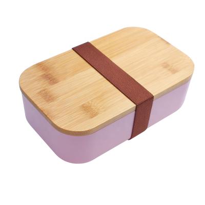 China Microwavable Giveaway Laser Engraved Eco-Friendly Reusable Bamboo Fiber Lunch Box With Cutting Board Lid for sale