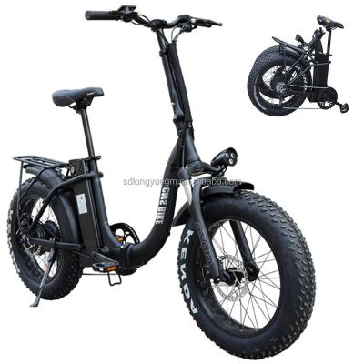 China Hot Sale 20*4.0 Aluminum Alloy Wheel Electric Bicycle EU Warehouse 48V 500W Folding Electric Mountain Bike E Bike Brushless Motor Fat Tire for sale