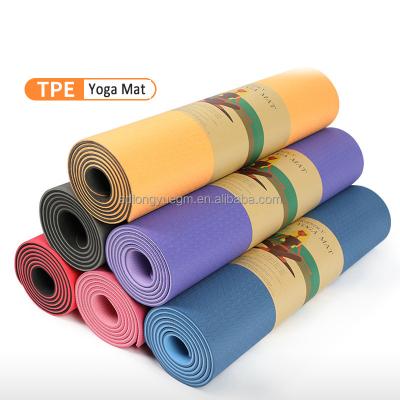 China Fitness Accessories Hot Wholesale Gym Yoga Pilate Eco Friendly Hot Selling Tape OEM Customized Color LOGO Yoga Mat for sale