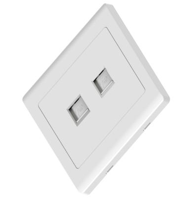 China 86x86mm Residential/General Purpose 2 Gang Telephone Outlet Wall Outlet for sale