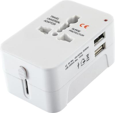 China 13A 250V residential/general purpose travel adapter with 2 USB ports and safty flap for sale