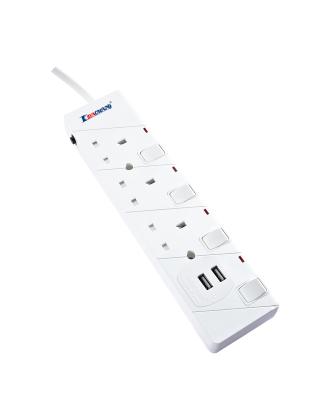 Китай Hot Sale Residential / General Purpose Cable Plug UK Main USB Extension Power Socket With 4 Outlets And 2 USB Ports Power Charging Strip продается