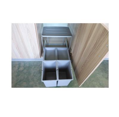 China Kitchen Trash Bin Drawer Base Trash Can Table Slide Wing Sink Cabinet Viable Cabinet Hidden Waste Bin for sale