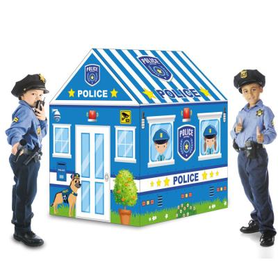 China Easy Install Police Station Play Tent Kids Pretend Superhero Playhouse for sale