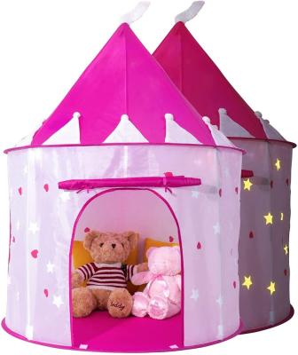 China Sports Toy Princess Castle Play Tent with Glow in the Dark Stars Pink Foldable Pop Up Kids Tent Playhouse Toy for Toddler Outdoor Indoor for sale