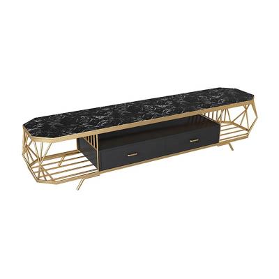 China Wholesale Hot Selling Expandable Metal Table TV Top Bracket High Quality Marble Sensitive Modern Simple Modern TV Cabinet for sale