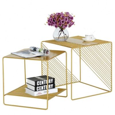 China 2021 New iron coffee table nordic extendable living room desk mini coffee table gold for sale