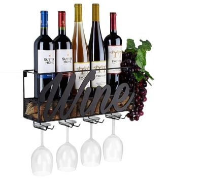 China Modern simple personalized wall mounted extendable wine rack shelf bar / living room price discount custom design for sale