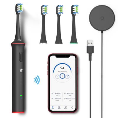 China Smart APP for Tracking Record and Oral Health Care Tracking Intelligent Electric Toothbrush with Oral APP Sonic Rechargeable Electric Toothbrush Wireless Charging Health Care for sale