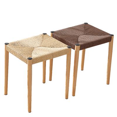 China Custom Handwoven Teardown Rattan Stool Indoor Living Room Balcony Home Restaurant for sale