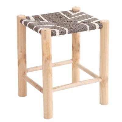 China Applicable in four seasons factory hand-woven rattan rope stools living room kitchen custom restaurant for sale