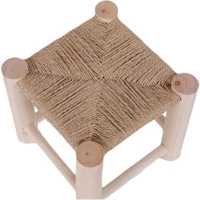 China Applicable In Four Seasons Antique Style Home Dining Custom Logo Hemp Rope Woven Foot Rest Stool for sale