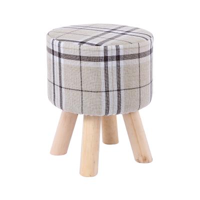 China Unpick and wash the wooden foot stool wooden canvas stool for sale