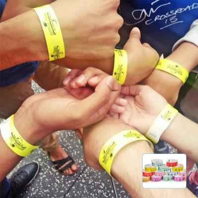 China Tamper Resistant Wristband Rfid Waterproof / Waterproof Social Gathering Paper Wristband for sale