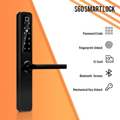 China SUS304 Smart Door Lock Waterproof Stainless Steel Sliding Door Digital Aluminum Fingerprint Door Lock for sale