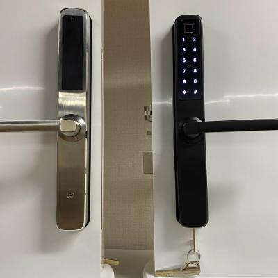 China TTLock or Tuya S60 304 Touch Screen Dual Key Stainless Steel Slim Free Head Waterproof Smart Door TTLock Fingerprint Lock for sale